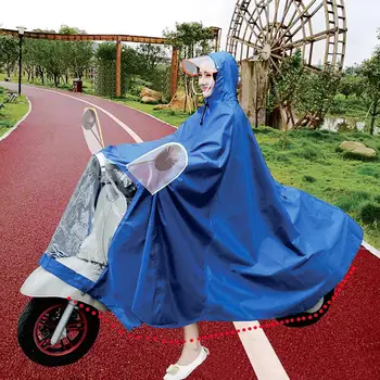 

Unisex Electric Motorcycle Driving Rainproof Hooded Raincoat Rain Poncho Cover 2019