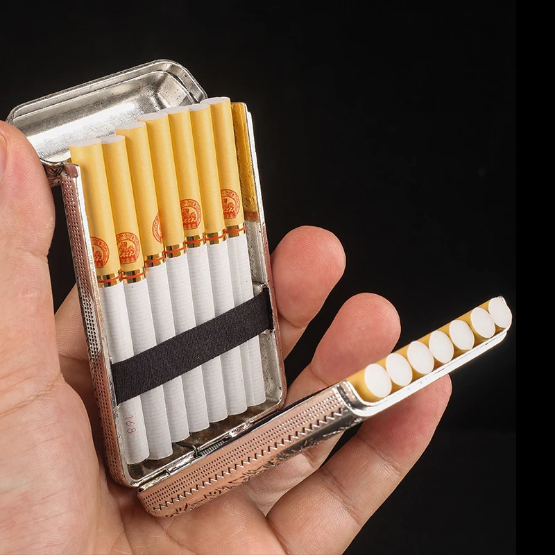Handcarved Retro Metal Cigarette Case For 14 Cigarettes Portable Peaky Blinders Shelby Same