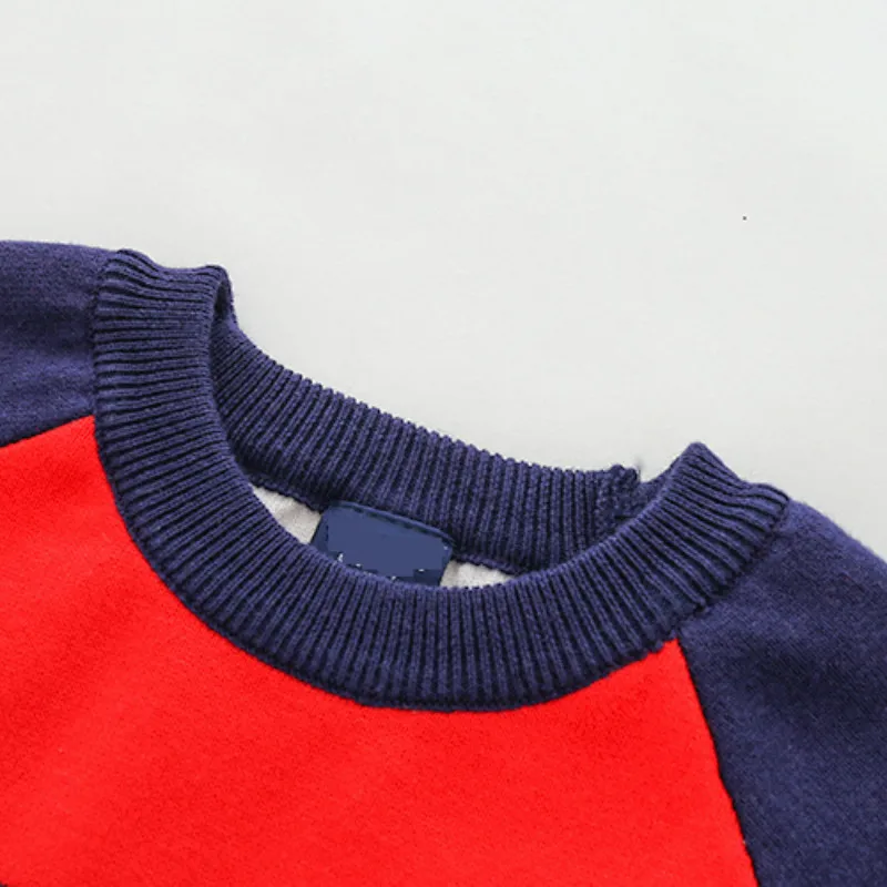 Boys Cute Cartoon Sweaters Autumn Winter Boy Long Sleeve Letters Pullover Knitted Casual Sweater Children Warm Knit Tops