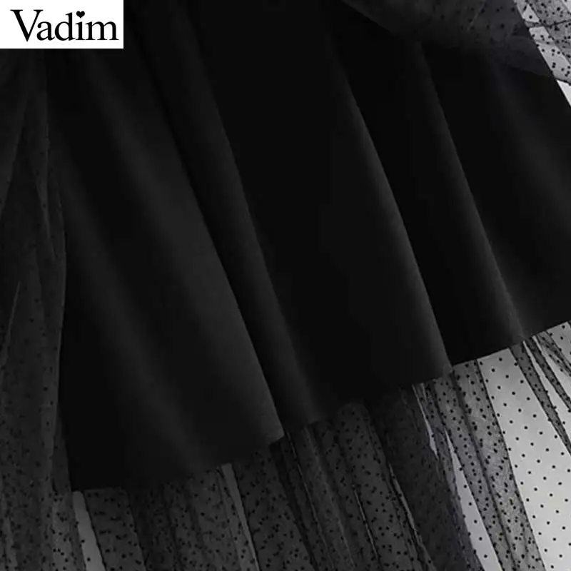 Vadim, милый, Женский Сетчатое платье макси Пояс дизайн эластичный пояс без рукавов женский элегантный, до середины лодыжки платья Черный vestido QC655