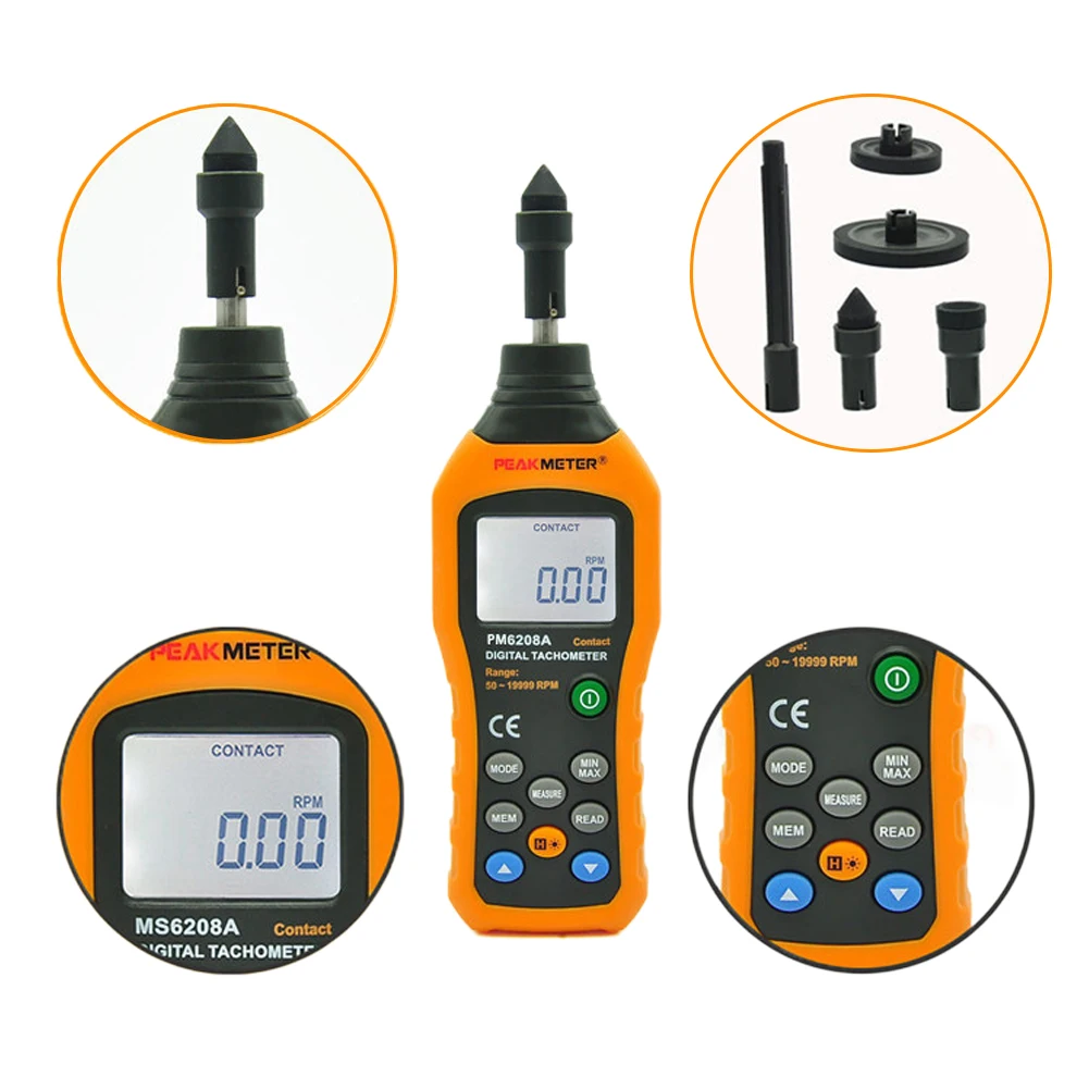 US $29.25 50rpm 19999rpm Mini Lcd Backlight Data Storage Portable Contact Handheld Meter