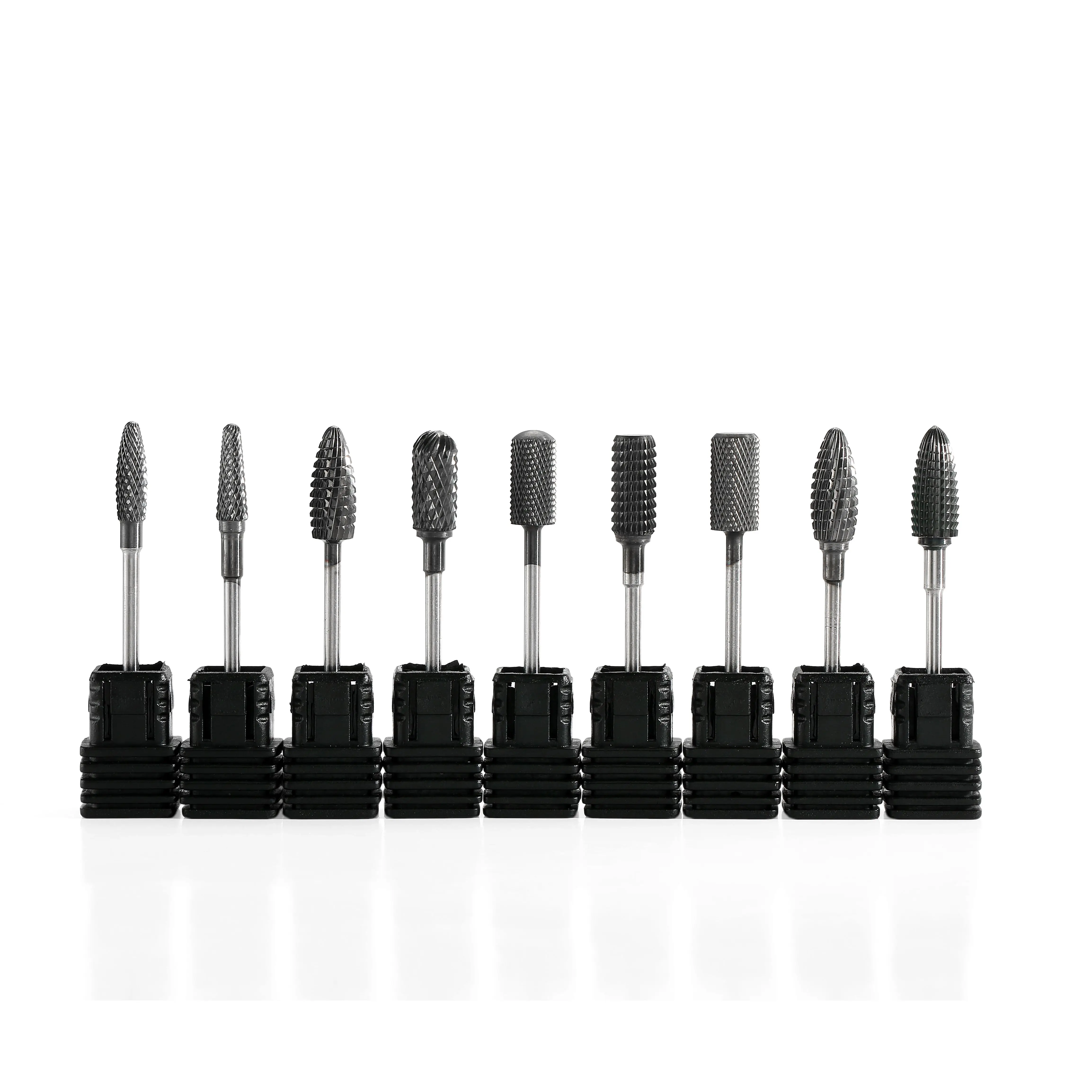 9 Type Black Titanium Carbide Nail Drill Bit Electric Manicure Milling