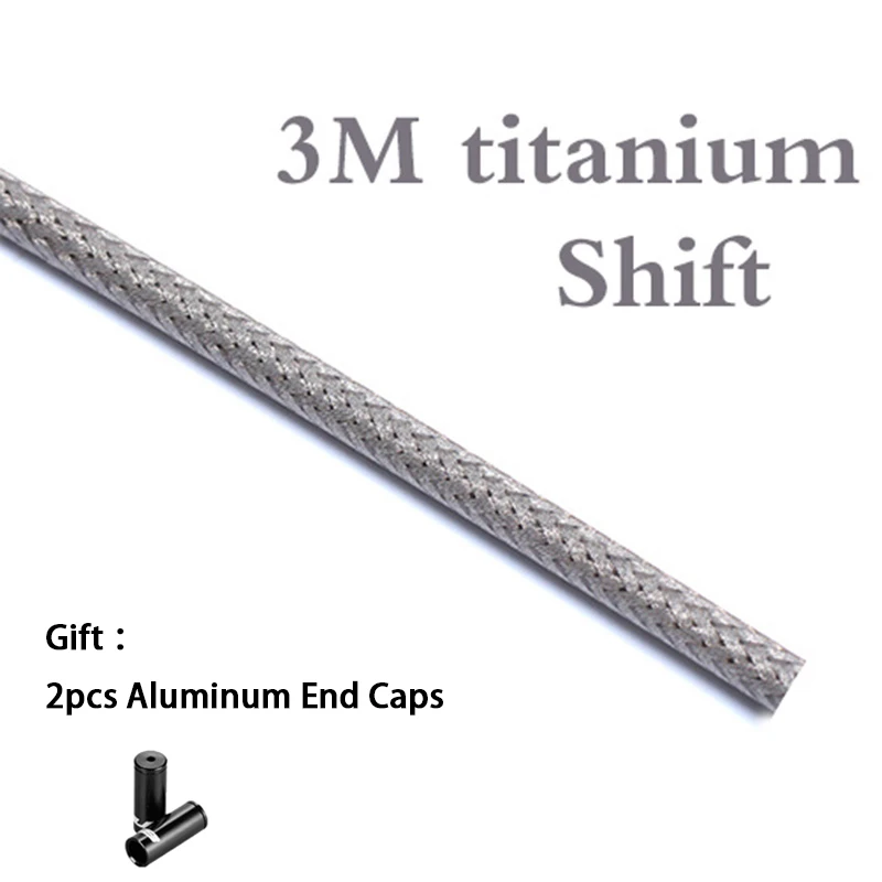 3 Meter 5mm Bicycle Brake Cable Housing Weaving with Aluminum End Caps Mountain MTB Bike Derailleur Line Pipe Tube Shifting Wire - Цвет: Shift-Titanium