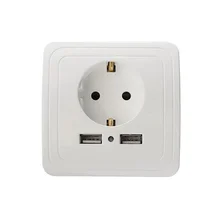 ЕС розетка Dual USB Порты и разъёмы розетки Зарядное устройство адаптер зарядки 2A стены Зарядное устройство адаптер Мощность розетки для кондиционера воздуха части