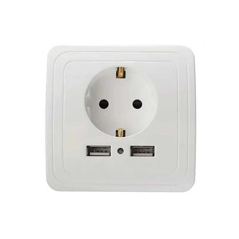 ЕС розетка Dual USB Порты и разъёмы розетки Зарядное устройство адаптер зарядки 2A стены Зарядное устройство адаптер Мощность розетки для кондиционера воздуха части|Запчасти для кондиционера| | АлиЭкспресс