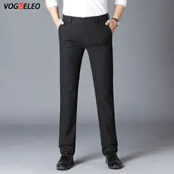Брюки мужские повседневные длинные брюки на молнии мужские хлопковые сетчатые прямые серые черные коричневые рабочие брюки мужские 2019