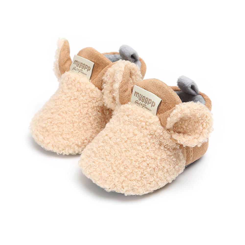 Хаки 1 Pair Cute Winter Baby Shoes For Newborns Infant Soft Soled Footwear Walking Shoes Winter Shoes For Baby Cute First Walkers#10 - Цвет: Хаки