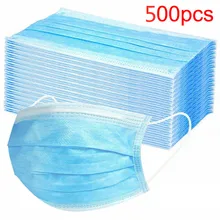 500pc Disposable Face Mask 3ply Ear Loop Mascarilla Mascarilla Mascarilla Маска Mondkapjes Wasbaar