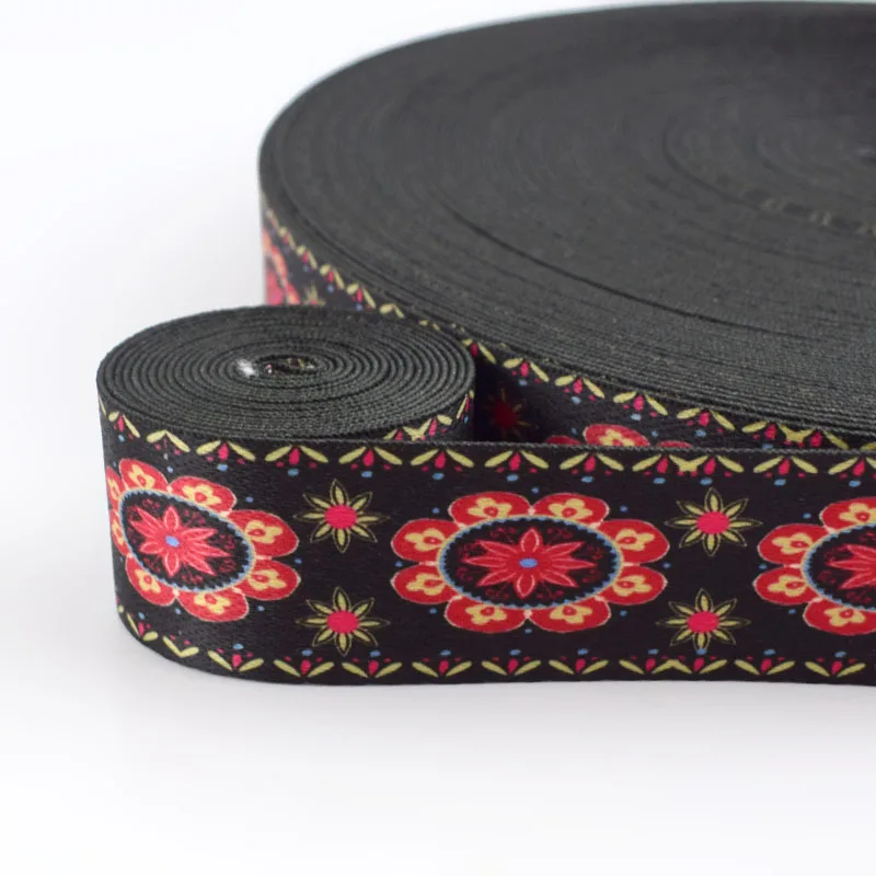 Meetee 10/21M 38mm High-quality Nylon Polyester Webbing Jacquard Lace Ribbon for Bags Strap DIY Garment Decoration Sew Material