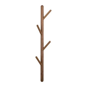 

Branch Shape Wall-Mounted Coat Rack Wall Hanger Bedroom Hook Door Clothes Shelf Storage Organizer Rack Walnut
