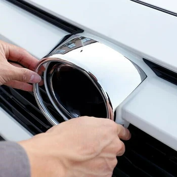 

High Quality ABS Plastic For Toyota RAV4 2019 2020 Chrome Front Grille Logo Decorative Frame Cover Trim Accessories
