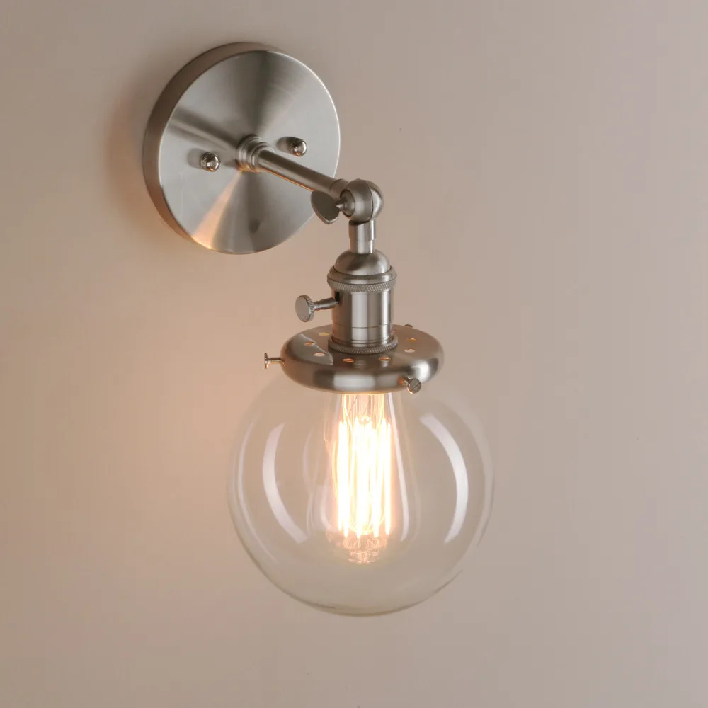 Parede de Vidro Lâmpada de Parede Lâmpada de Cabeceira Escada do Sotão Permo 5.9 vintage da Moderna Arandela Luzes Luminárias Luminária Luzes Espelho da 15 High Quality wall lamp e27