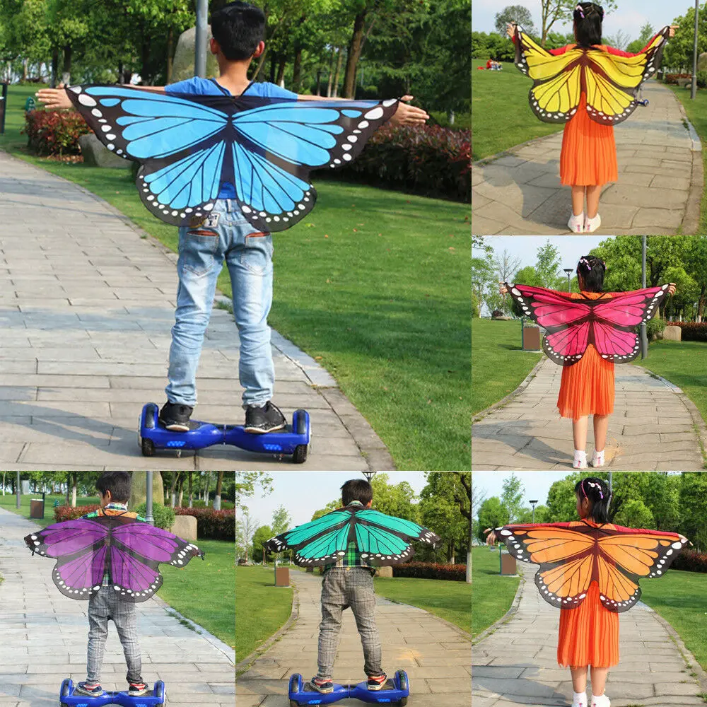 Child Cosplay Butterfly Wings Dress Up Fabric Costume Party Kid's Pretend Play Girls Boys Birthday Gifts Party Supplies