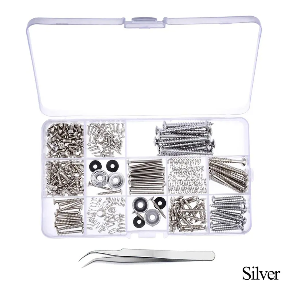 

Guitar Service Screw 9-piece Set Silvery Metal Guitar Accessories Pickup Tuner Spring Strap Buckle Screw