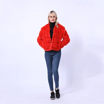 

fur-like outwear fox-like fur stitching sleeve short haining small fragrance fashion artifical faux fur short women coat