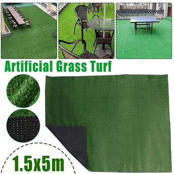 

1.5x5M Artificial Synthetic Fake Grass Turf Plastic Green Plant Lawn Garden Decor Faux Grass Garden Lawn Landscape