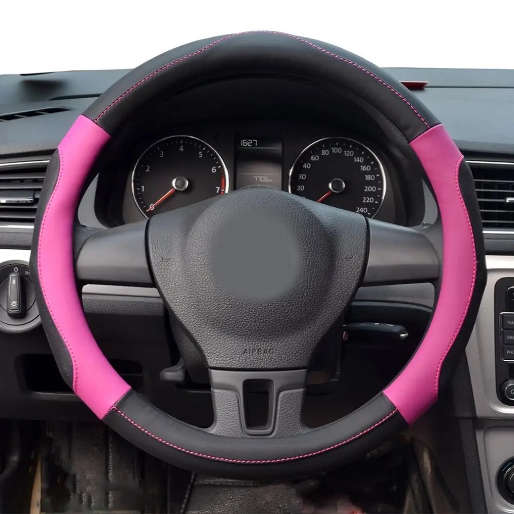 38 см Универсальный Авто Кожаный руль покрытие для интерьера автомобильные чехлы нескользящий держатель протектор
