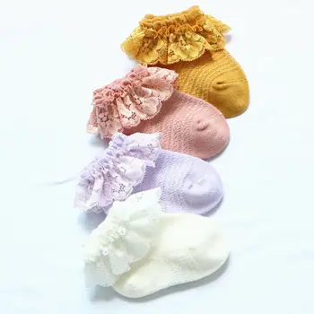 

Thin Infant Baby Girl Kid Sock Frilly Lace Socks Ankle Summer Sock Princess Socks 0-5Years