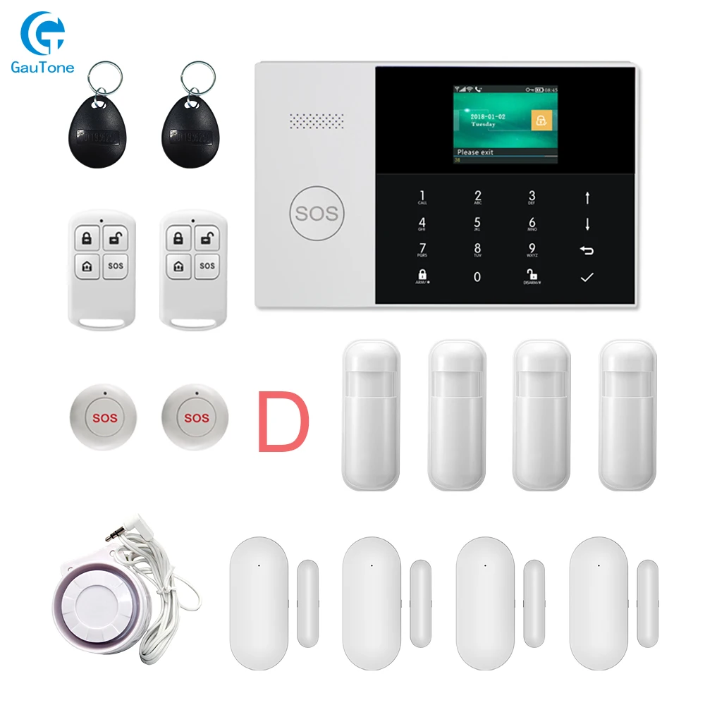 GT-013-GSM-PG105-D wifi+ GSM GPRS приложение дистанционное управление дома/офиса/фабрики беспроводной против взлома охранной сигнализации системы для Android и iOS - Цвет: GT-013-GSM-PG105-D