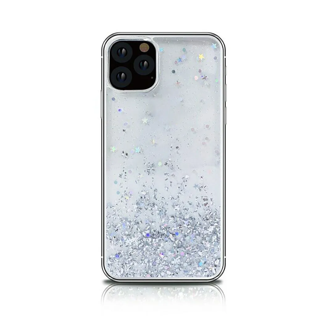 WH Силиконовый Блестящий со стразами и пайетками чехол для телефона для Iphone 11 Pro Max ультра тонкий мягкий прозрачный чехол хипстер креативный - Цвет: WH