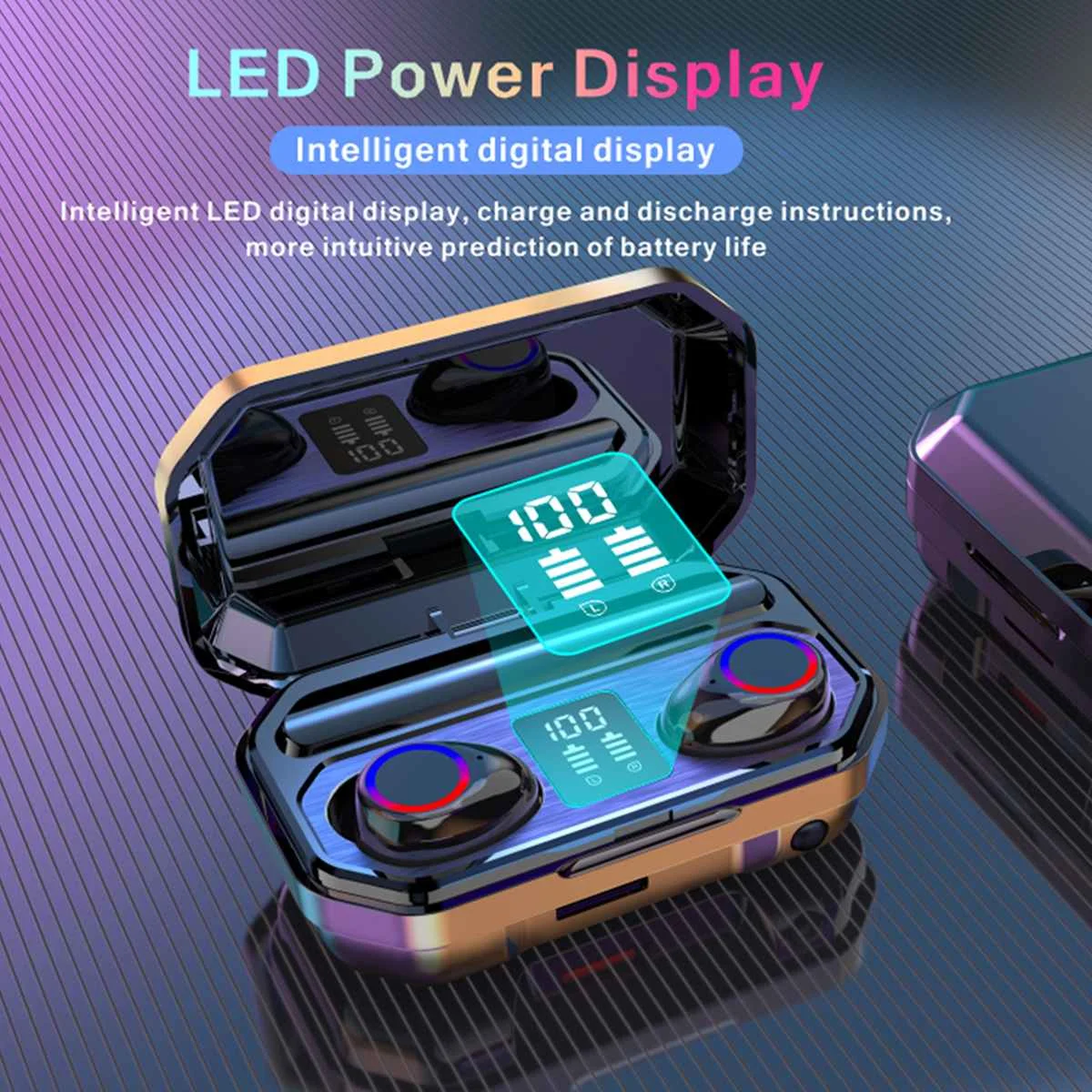 NEW TWS 5 0 bluetooth Earphone Touch LED Display Wireless Headphones 9D HI FI Stereo Sports Waterproof Earbuds Headsets 2 Colors