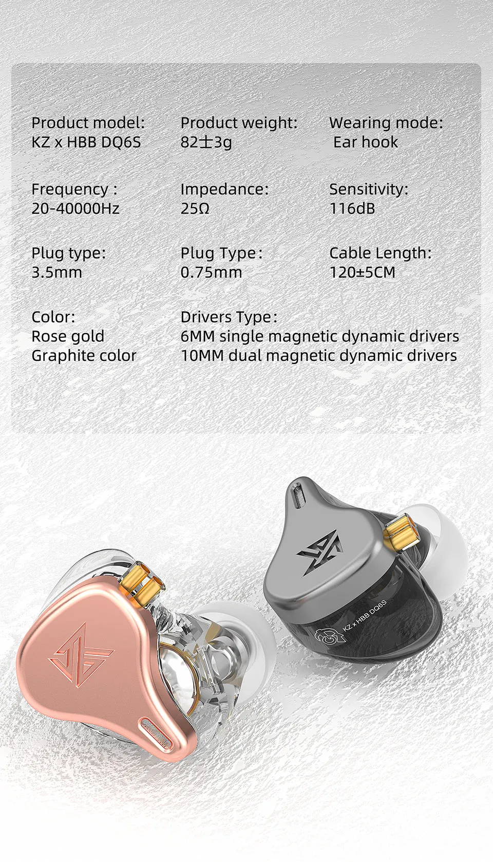 best wireless headset KZ × HBB DQ6S Metal Wired Earphone In-Ear Bass Music Monitor Headphones With Microphone Noice Cancelling Sport HiFi Headset best workout headphones