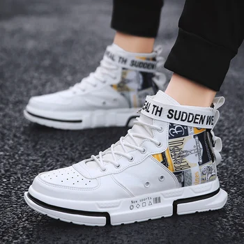 

Fashion Mens Shoes Casual Zapatos De Hombre Men High Top SneakersMen High Board Shoes Male Warm Comfortable Training Shoes