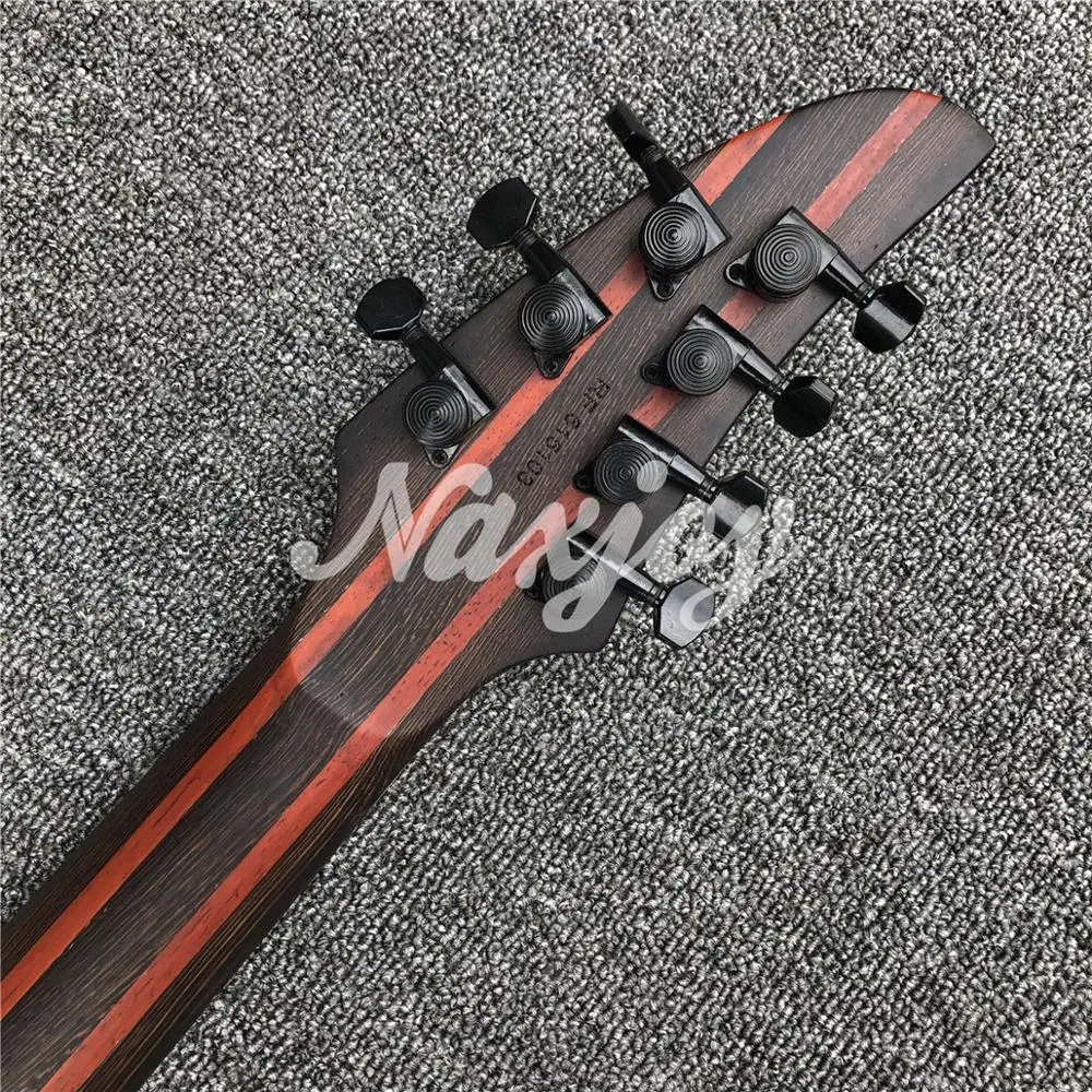 Высокое качество синий Mayones 7 струн электрогитара, черное оборудование, гриф из черного дерева Mayones гитара