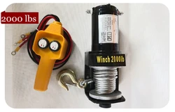 Treuil électrique pour véhicule tout terrain, 12v/24v, 2000 lbs, dispositif d'auto sauvetage, grue à bord 