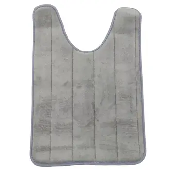 

Bathroom Mat 40x60cm U Shaped Cotton Bathroom Anti Slip Bath Mat Grey