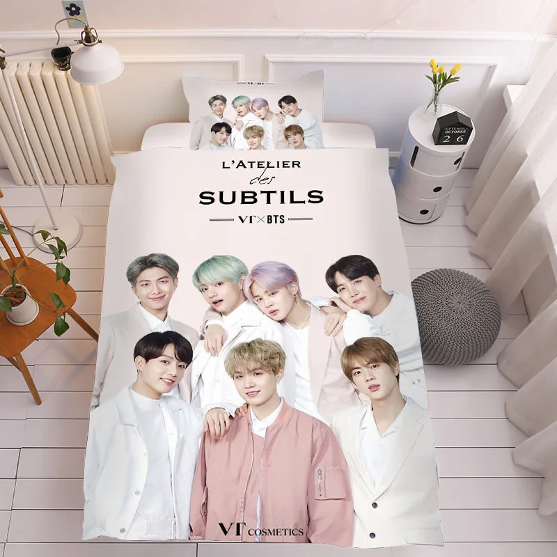9 Kpop одеяло Bangtan мальчики из трех частей пододеяльник карта душа альбом периферийные постельные принадлежности покрывало набор - Color: 9