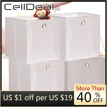 

Multifunctional Storage Box Foldable Non-woven Fabric Cardboard Material Without Cover Convenient Lightweight Environmentally