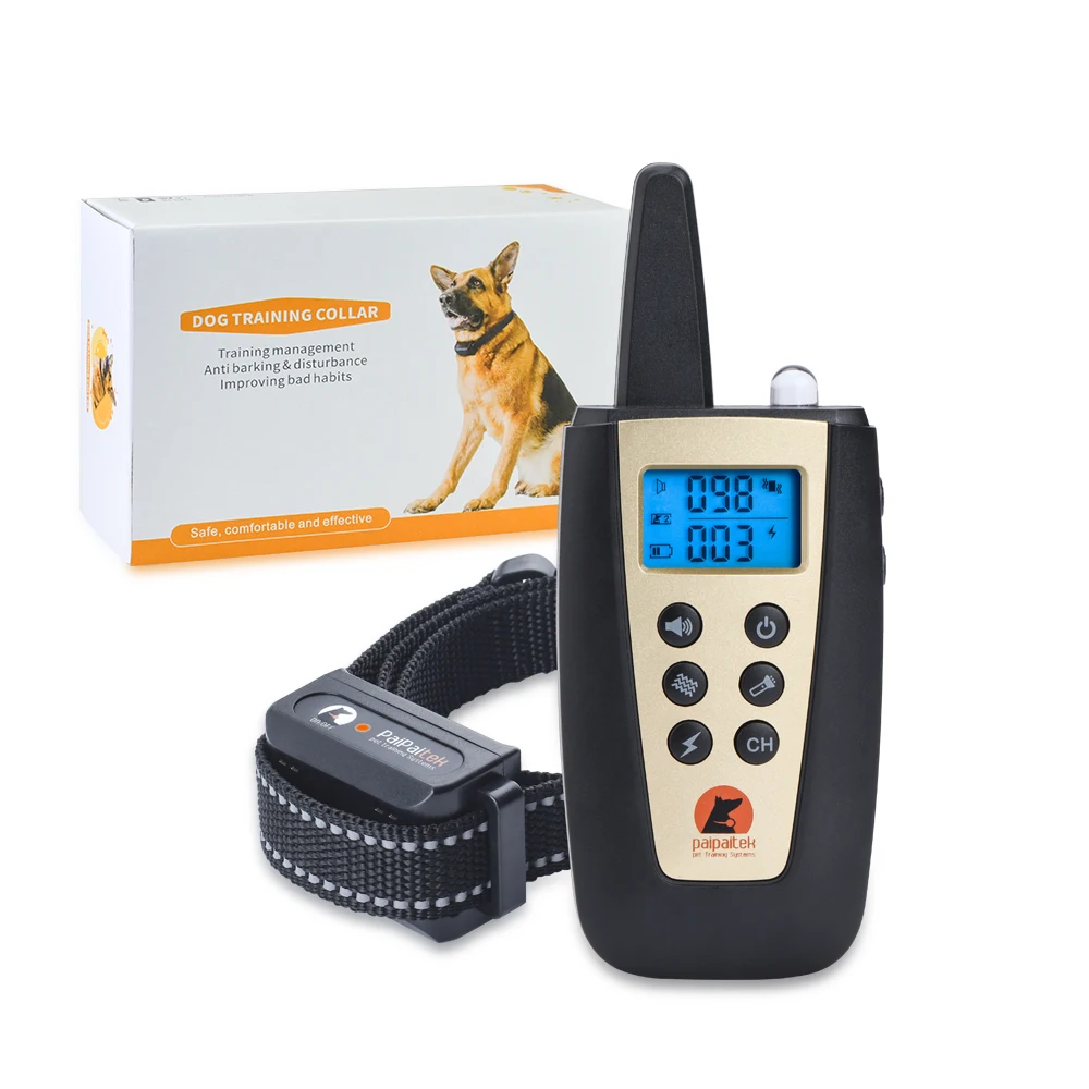 Paipaitek Pet тренировочная система Shock ошейник для 1 собаки пульт 1100 yd дистанционный