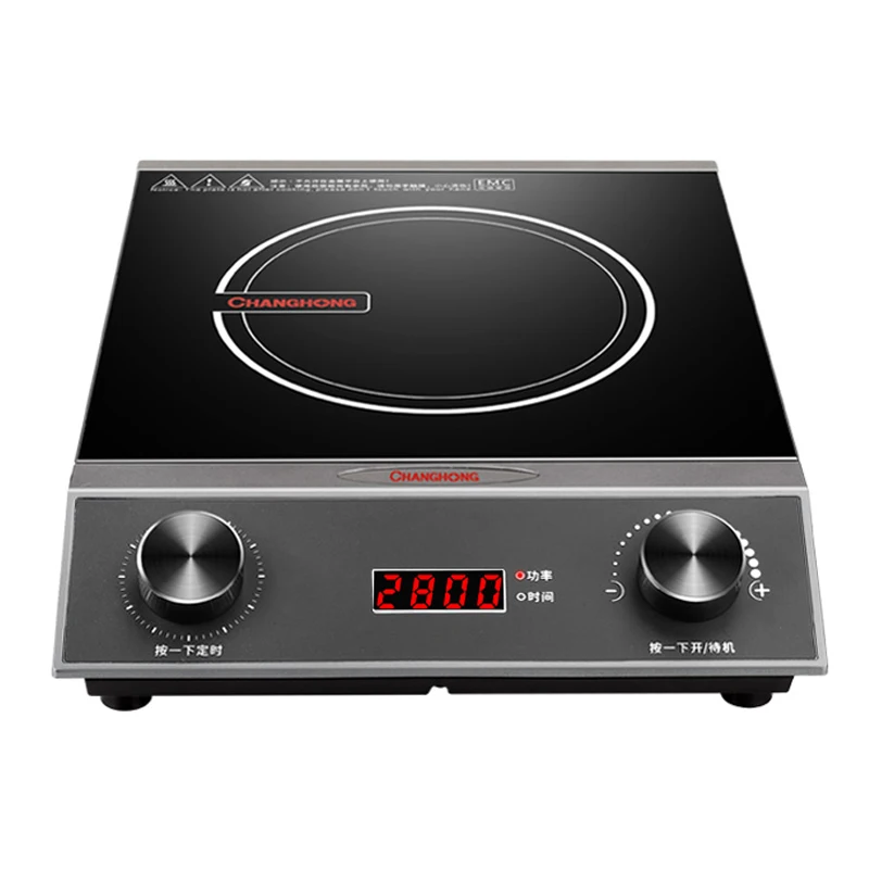 

High Power 2800W Induction Cooker Commercial Induction Cooktop Cooker Household Intelligent 6D Waterproof Black Crystal Plate