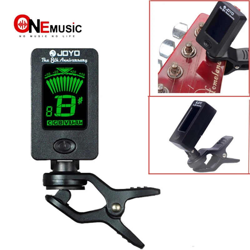 Посылка 50 шт./лот JOYO lcd клип-на гитарный тюнер бас-тюнер скрипка тюнер ukuele хроматический Универсальный вращающийся на 360 градусов чувствительный