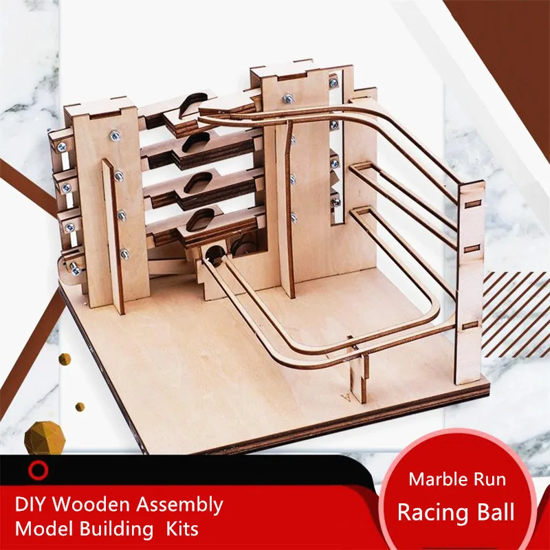 Marble Run Racing Ball Zuma Механическая игра DIY деревянная модель инженерные строительные