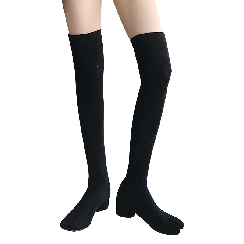 

Fall Boots Women Low Heel Over Knee Boots Womens Knitting Sock Boots Fashion Designer Elastic Force Long Boots Black Women Shoes