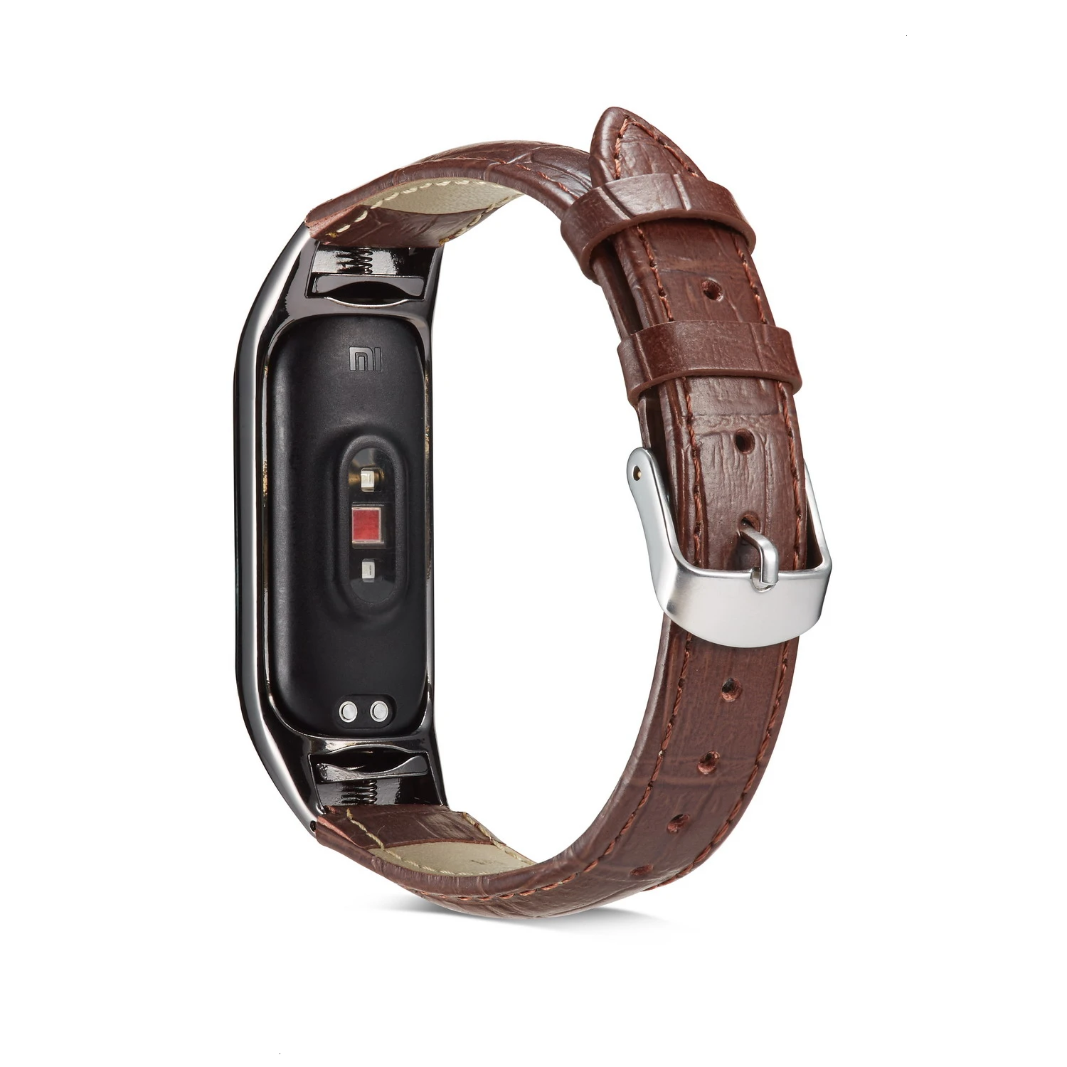 Кожаный ремешок для Xiaomi Mi band 3 4 фитнес трекер цветной кожаный Band черный чехол