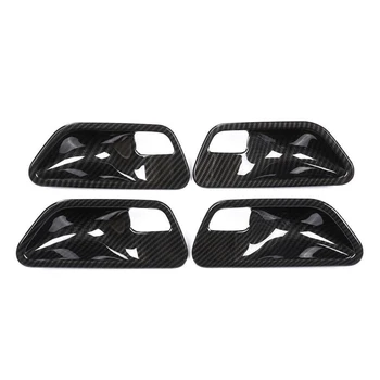 

Cover Door Handle Bowl Sticker Trim Parts Accessories Carbon Fiber Black