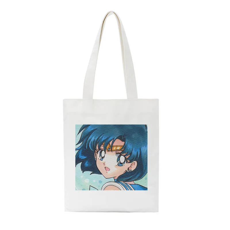 Sailor Moon Large Capacity Harajuku Casual Ulzzang Shopping Bag Canvas Summer Chic Japanese Cartoon Shoulder Bags