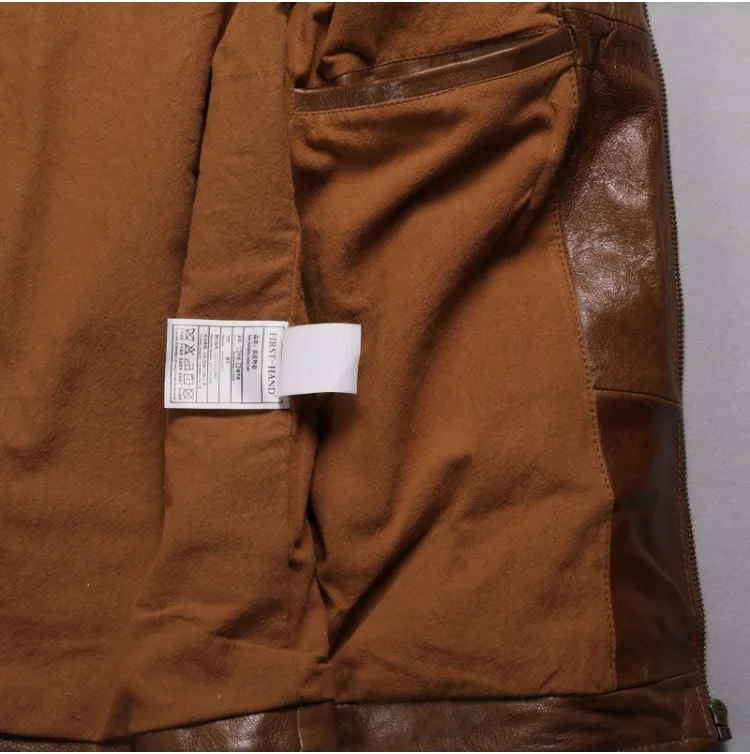 Мужская коричневая повседневная кожаная куртка размера плюс XXXL из натуральной толстой воловьей кожи, Мужская зимняя теплая приталенная кожаная куртка