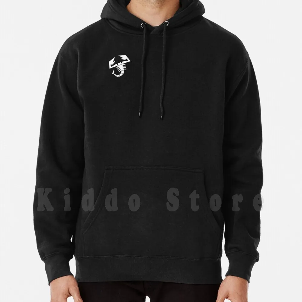 Felpa Con Cappuccio Scorpion Bianca Manica Lunga Abarth North West Abarth Scorpion Italiano Nwa