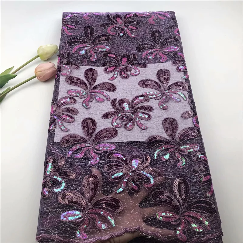 

French Organza Net Lace Fabric High Quality Embroidery Tulle Lace With Sequins 2019 Latest African Lace Fabric For Wedding Dres