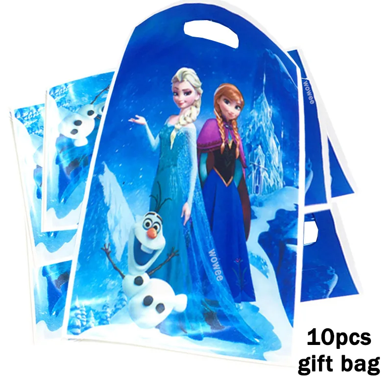 10Gift Bag Дисней Холодное сердце Эльза и Анна с днем рождения Детские украшения для вечеринки детские украшения для дня рождения вечерние принадлежности - Цвет: 10Gift Bag