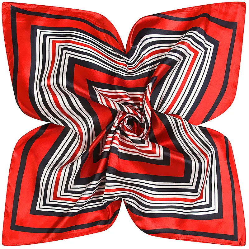 2022 Europe 60cm Spring New Versatile Women's Imitation Silk Business Leisure Small Scarf Occupation Small Square Towel