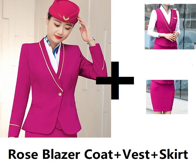 23 Формальные новые профессиональные женские деловые костюмы OL стили Дамская офисная униформа стюардессы блейзеры комплект весна осень брючные костюмы - Цвет: 23