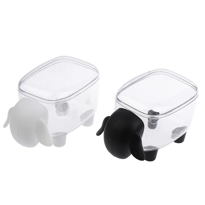 

Cute Sheep Creative Mini Plastic Cotton Swab Storage Box Household Dust-proof Desktop Organizer Cosmetic Cotton Storage Box 1Pc