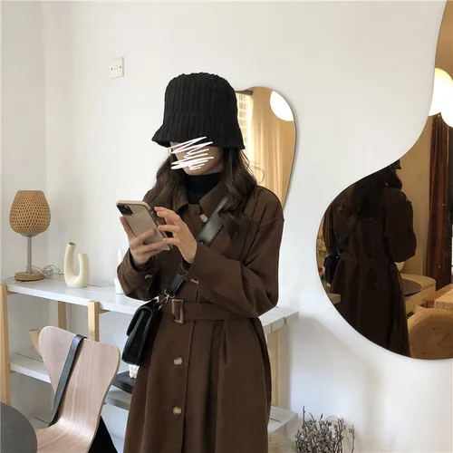 coffee SuperAen осень и зима новое пальто для женщин темперамент с длинными рукавами ветровка Женская дикая женская одежда - Цвет: coffee