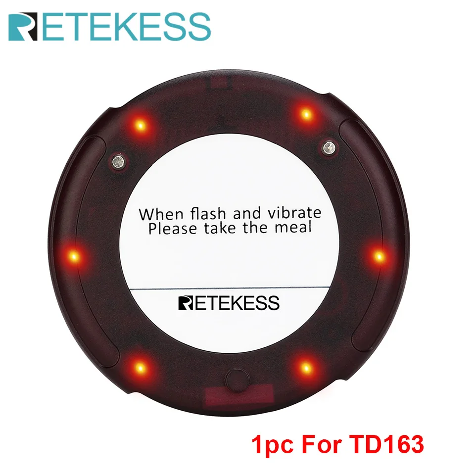 

Retekess 1Pc Coaster Pager Receiver For TD163 Restaurant Wireless Calling System Coffee Shop Church Clinic Beauty Salon