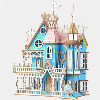 

1 Set Dream Villa DIY Assembled Building Model House Jigsaw Adult Decompression Puzzle Children Girls Boys Educational Toys Puzz